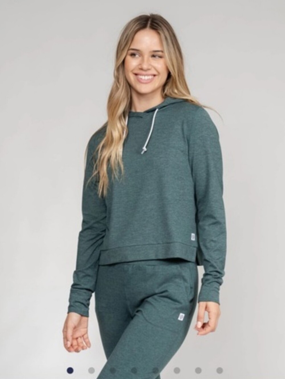 Rhoback Tempo Performance Hoodie Ponderosa Green Heathered Stretch Womens Small